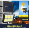 Saulės LED apsauginis šviestuvas, saulės judesio jutiklio šviestuvas, lempa su saulės baterija, 120 LED, saulės LED lauko lempa, saulės LED prožektorius, saulės LED šviestuvas su judesio jutikliu