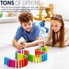 Spalvotos medinės kaladėlės dėliojimui, spalvota medinė dženga, medinis bokšto žaidimas