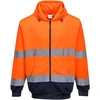 Dviejų spalvų bliuzonas su gobtuvu ir užsegimu priekyje PORTWEST B317, Dydis: L, Pw spalvos: Oranžinis/Navy
