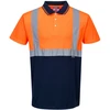 Dviejų spalvų polo marškinėliai PORTWEST S479, Dydis: XS, Pw spalvos: Oranžinis/Navy