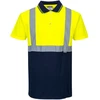 Dviejų spalvų polo marškinėliai PORTWEST S479, Dydis: XS, Pw spalvos: Geltona/Navy