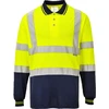 Dvispalviai Polo marškinėliai ilgomis rankovėmis PORTWEST S279, Dydis: XXXL, Pw spalvos: Geltona/Navy