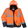 Gero matomumo dviejų spalvų PORTWEST S266 Bomber striukė, Dydis: XL, Pw spalvos: Oranžinis/Navy