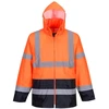 Gero matomumo kontrastingų spalvų PORTWEST H443 striukė nuo lietaus, Dydis: XS, Pw spalvos: Oranžinis/Navy