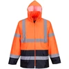 Gero matomumo kontrastingų spalvų PORTWEST H443 striukė nuo lietaus, Dydis: S, Pw spalvos: Oranžinis/Navy