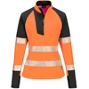 Gero matomumo moteriškas PORTWEST T173 džemperis su 1/4 ilgio užtrauktuku, Dydis: XL, Pw spalvos: Oranžinis/Juodas
