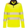 Gero matomumo PORTWEST DX419 polo marškinėliai su užtrauktuku, Dydis: XXL, Pw spalvos: Geltona/Juodas