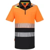 Gero matomumo PORTWEST DX435 polo marškinėliai su užtrauktuku, Dydis: 5XL, Pw spalvos: Oranžinis/Juodas