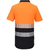 Gero matomumo PORTWEST DX435 polo marškinėliai su užtrauktuku, Dydis: 5XL, Pw spalvos: Oranžinis/Juodas