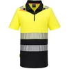 Gero matomumo PORTWEST DX435 polo marškinėliai su užtrauktuku, Dydis: 4XL, Pw spalvos: Geltona/Juodas
