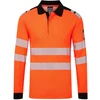 Gero matomumo PORTWEST FR734 polo marškinėliai ilgomis rankovėmis, Dydis: XL, Pw spalvos: Oranžinis/Juodas