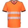 Gero matomumo PORTWEST PW310 sportiniai marškinėliai su V apykakle, Dydis: XXL, Pw spalvos: Oranžinis/Juodas