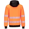 Gero matomumo PORTWEST PW327 užsegamas džemperis su gobtuvu, Dydis: M, Pw spalvos: Oranžinis/Juodas
