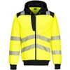 Gero matomumo PORTWEST PW327 užsegamas džemperis su gobtuvu, Dydis: 4XL, Pw spalvos: Geltona/Juodas