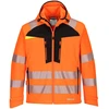 Gero matomumo vėjui ir vandeniui atspari PORTWEST DX475 Softshell striukė, Dydis: L, Pw spalvos: Oranžinis/Juodas
