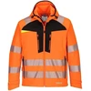 Gero matomumo vėjui ir vandeniui atspari PORTWEST DX475 Softshell striukė, Dydis: 5XL, Pw spalvos: Oranžinis/Juodas