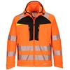 Gero matomumo vėjui ir vandeniui atspari PORTWEST DX475 Softshell striukė, Dydis: 5XL, Pw spalvos: Oranžinis/Juodas