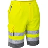 Poliesterio ir medvilnės PORTWEST E043 šortai, atspindintys šviesą, Dydis: XL, Pw spalvos: Geltona/Pilkas