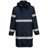 Vandeniui atspari PORTWEST F437 ilga striukė nuo lietaus (100cm), Dydis: 5XL, Pw spalvos: Juodas