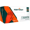 Vienkartinės nitrilinės PORTWEST A930 HD pirštinės (100 vnt.), Dydis: XL, Pw spalvos: Oranžinis
