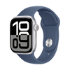 Išmanusis laikrodis Apple Watch Series 10 GPS + Cellular 42mm Sidabrinis aliuminio dėklas su Denim Sport Band - S/M