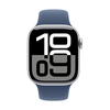 Išmanusis laikrodis Apple Watch Series 10 GPS + Cellular 42mm Sidabrinis aliuminio dėklas su Denim Sport Band - S/M