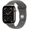 Apple Watch Series 11 GPS + Cellular 42mm Natural Titanium Case with Stone Grey Sport Band - S/M - MF8M4ET/A