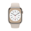 Išmanusis laikrodis Apple Watch Series 8 GPS, 45 mm, "Starlight" spalvos aliuminio korpusas su "Starlight" spalvos sportiniu dirželiu