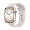 Išmanusis laikrodis Apple Watch Series 8 GPS, 45 mm, "Starlight" spalvos aliuminio korpusas su "Starlight" spalvos sportiniu dirželiu