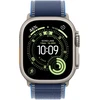 Apple Watch Ultra 3 GPS + Cellular 49mm Natural Titanium Case with Blue/Bright Blue Trail Loop - S/M - MEWR4ET/A