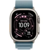 Apple Watch Ultra 3 GPS + Cellular 49mm Natural Titanium Case with Light Blue Alpine Loop - Medium - MEWM4ET/A