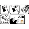 Powermat Deimantinė diskinė lentpjūvė medienai 255x30 24z TDD-255x30x24Z