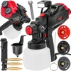 Red Technic Elektrinis dažų purkštuvas, HVLP technologija, automobiliams, medienos apdirbimui, DIY projektams, 650W, 1.2L bakas, su 3 antgaliais