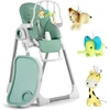 Ricokids Maitinimo kėdutė su staliuku, žalia „Belo“ šokdynė + apsauginis lankelis
