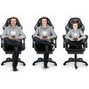 Sofotel Žaidimų kėdė, ergonomiška biuro kėdė, patogi kompiuterio kėdė, juoda ir pilka žaidimų sėdynė, supama kėdė su kojų atrama