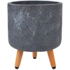 Home4You Gėlių vazonas EDEN D27xH22cm su kojelėmis, tamsiai pilkas