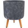 Home4You Gėlių vazonas EDEN D32xH26cm su kojelėmis, tamsiai pilkas