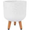 Home4You Gėlių vazonas FERN D24xH29,5cm su kojelėmis, baltas