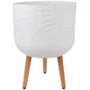 Home4You Gėlių vazonas FERN D37xH52cm su kojelėmis, baltas