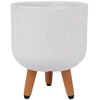 Home4You Gėlių vazonas SELENA D24xH29,5cm su kojelėmis, baltas
