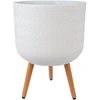 Home4You Gėlių vazonas SELENA D37xH52cm su kojelėmis, baltas
