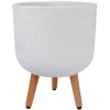 Home4You Gėlių vazonas SELENA D30xH39,5cm su kojelėmis, baltas