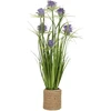 Home4You Dirbtinė gėlė GARDEN H70cm, violetinė chrizantema, žolė su vazonu