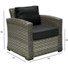 Home4You Lauko fotelis GENEVA su pagalvėlėmis, 78x75xH78cm, rėmas: aliumininis su plastikinių vytelių apdaila, spalva: pilka