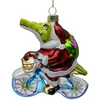 Kalėdinis papuošalas JOY CROCODILE BIKE 11.7cm, stiklas