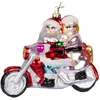 Home4You Kalėdinis papuošalas JOY SANTA MOTORBIKE 13.4cm, stiklas