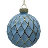 Kalėdinis žaisliukas JOY XMAS Mėlynas D8cm, stiklinis