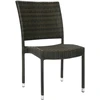 Home4You Kėdė WICKER-3, 60x49,5xH92,5cm, rėmas: aliumininis su plastikinių vytelių apdaila, spalva: tamsiai ruda