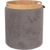 Fotelis Otomanas / stalas HIRO D34,5xH37cm, pilkos spalvos, su dėže ir dėže