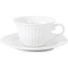 Home4You Puodelis ir lėkštė SOFIA-2, puodelis 180ml, lėkštė D15cm, baltos spalvos